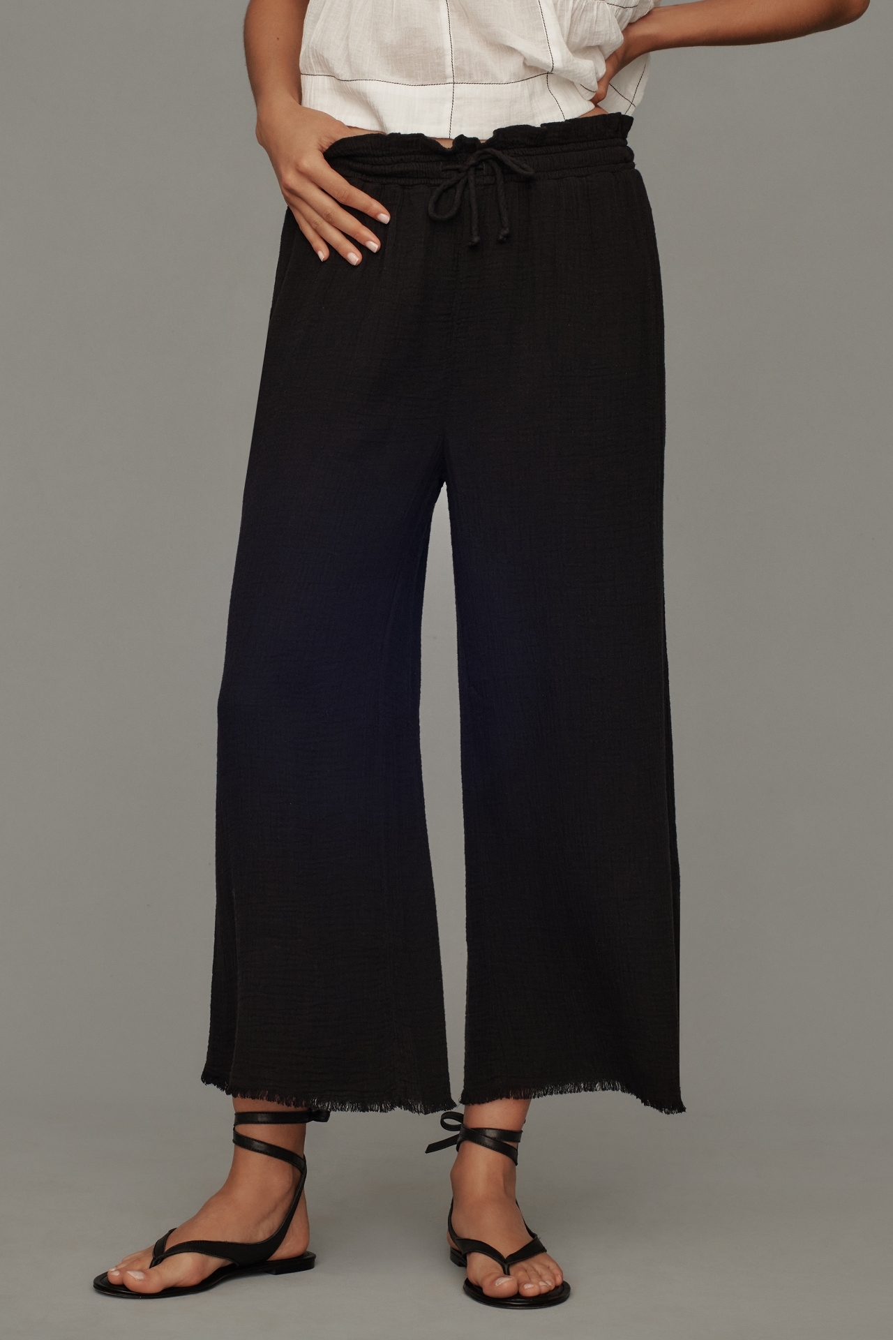 Cloth & Stone Smocked Crop Wide-Leg Pants