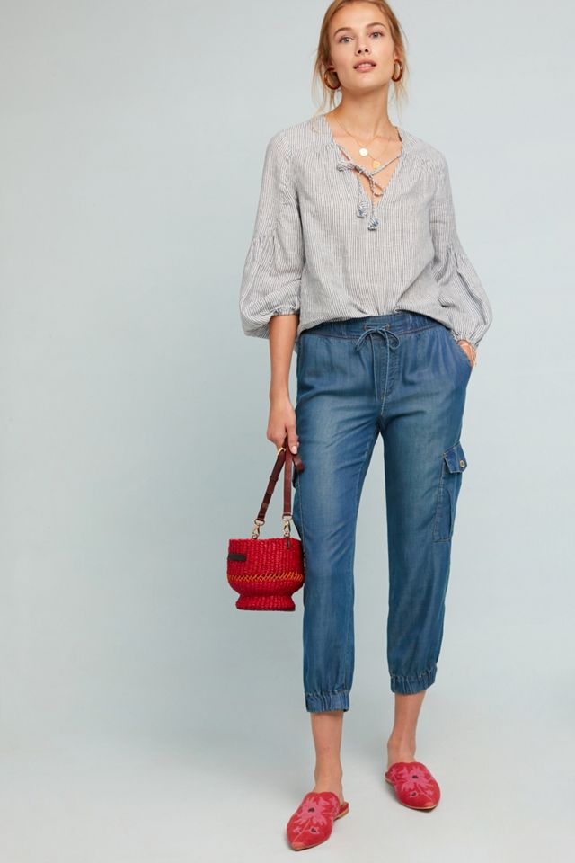 Cloth & Stone Chambray Utility Pants | Anthropologie