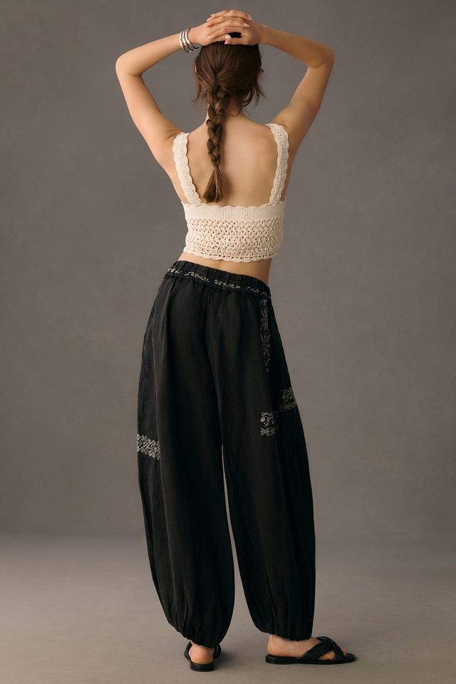 By Anthropologie Embroidered Parachute Pants #2