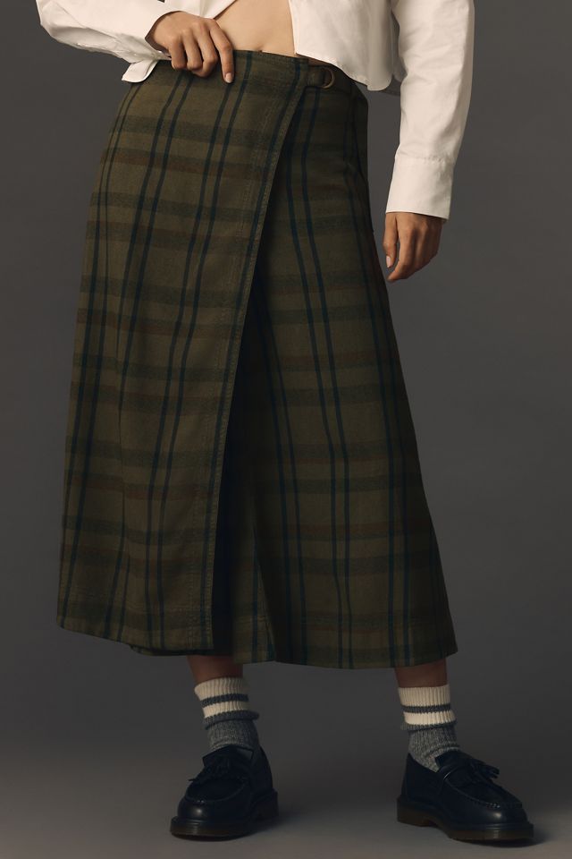 Pilcro Kilted Plaid Wide-Leg Surplice Pants #2