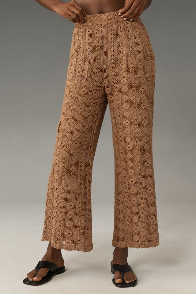 By Anthropologie Lace Cargo Pants #1