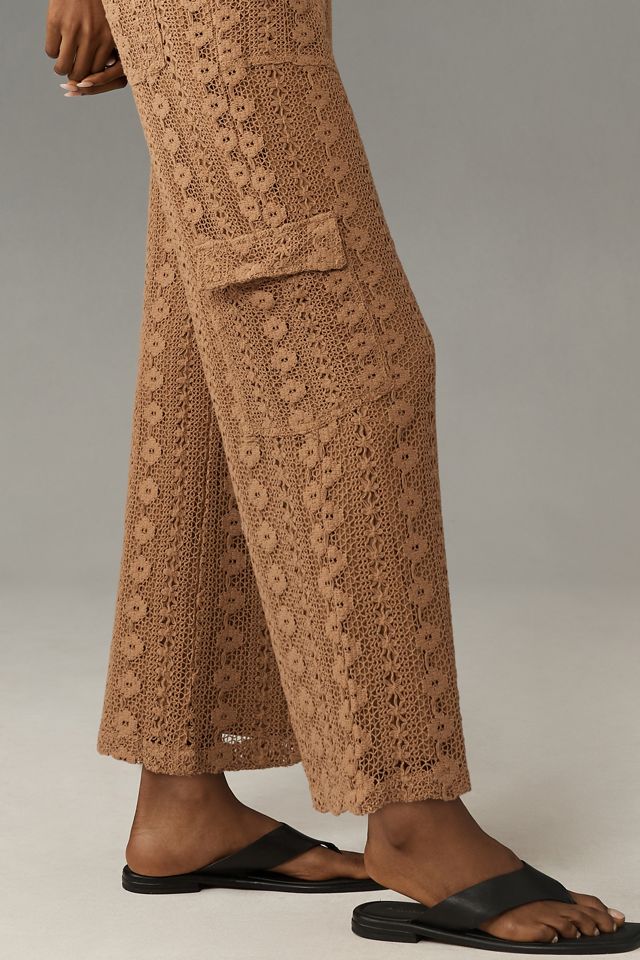 By Anthropologie Lace Cargo Pants #4