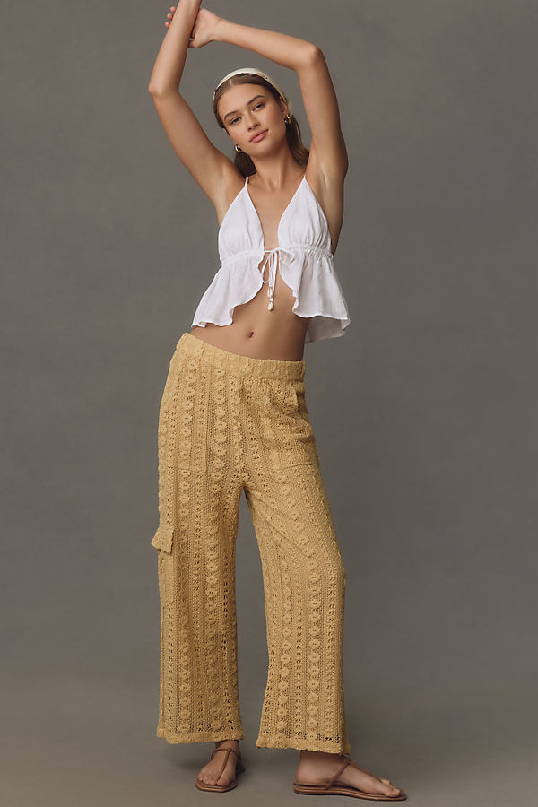 By Anthropologie Lace Cargo Pants