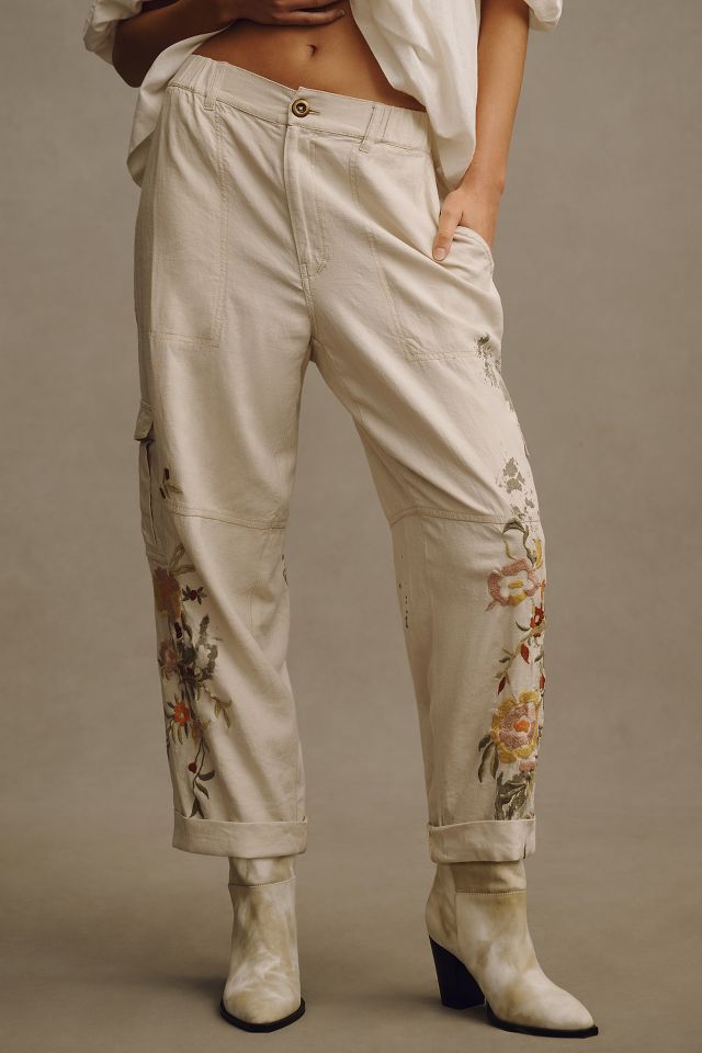 Pilcro Botanical Slim Linen Beach Cargo Pants