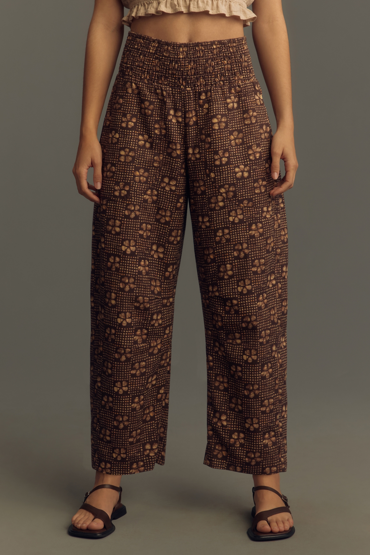 The Reese Smocked Pull-On Barrel Pants