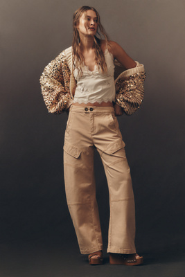 Pilcro The Corinne Curve Wide-leg Pants By  In Neutral