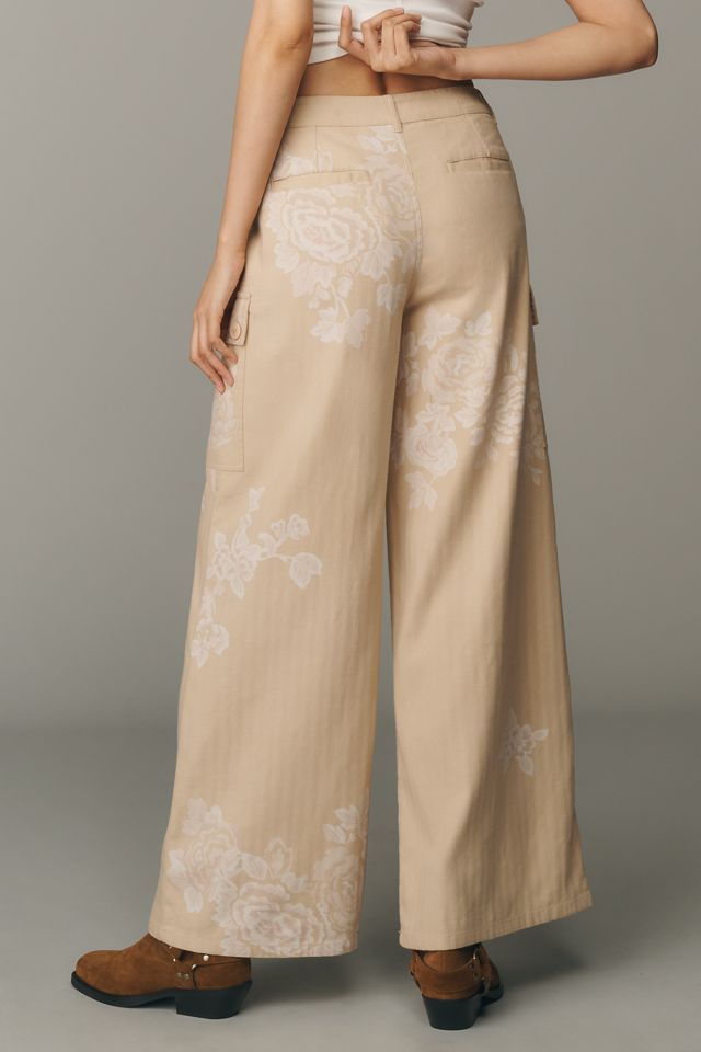 By Anthropologie Floral Printed Wide-Leg Pants #3