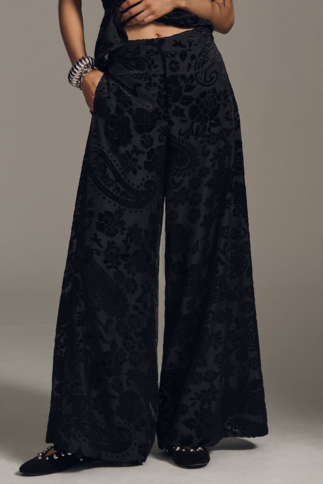 By Anthropologie Velvet Novelty Burnout Pants #1