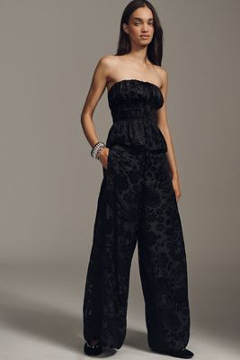 By Anthropologie Velvet Novelty Burnout Pants