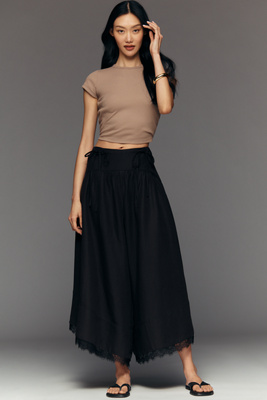 By Anthropologie Basque-Waist Wide-Leg Trousers