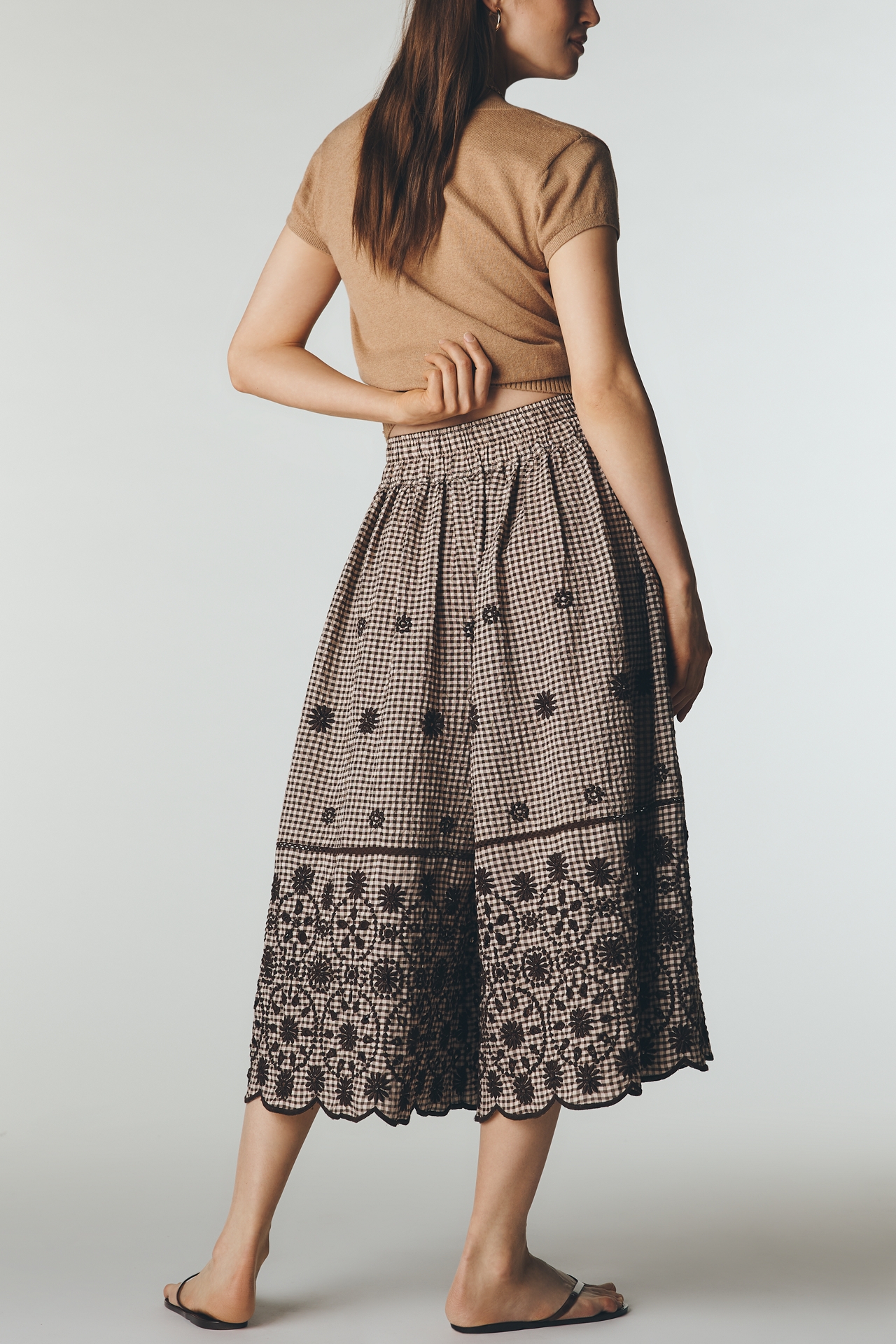 Maeve Skirty Embroidered Culotte Pants