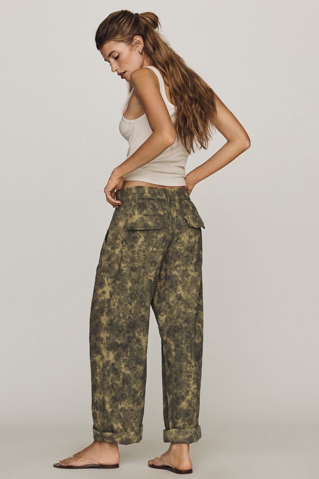 By Anthropologie Cotton Eyelet High Rise Harem Pants  #3