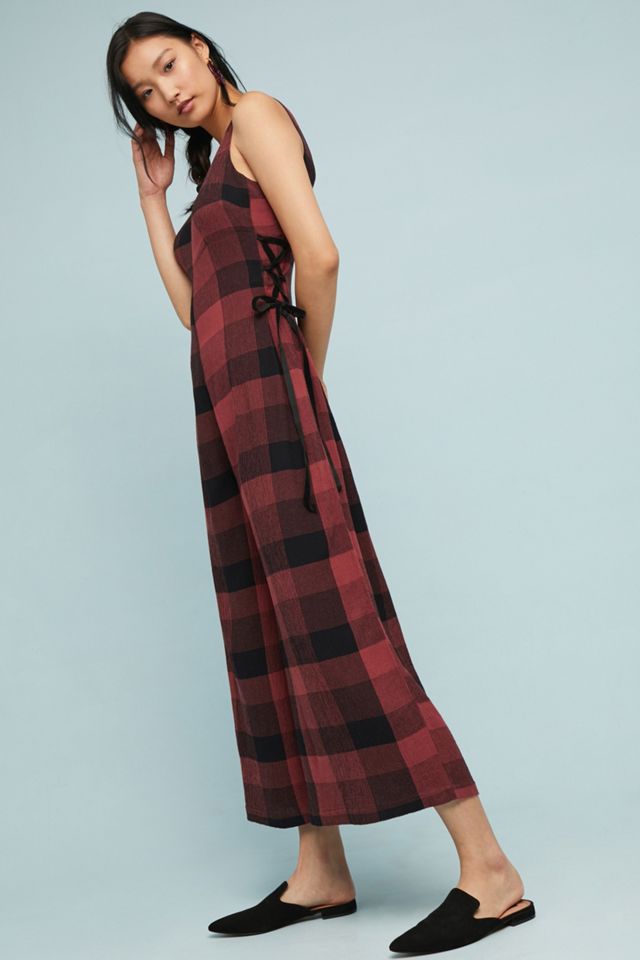 Checked Wide-Leg Jumpsuit #1