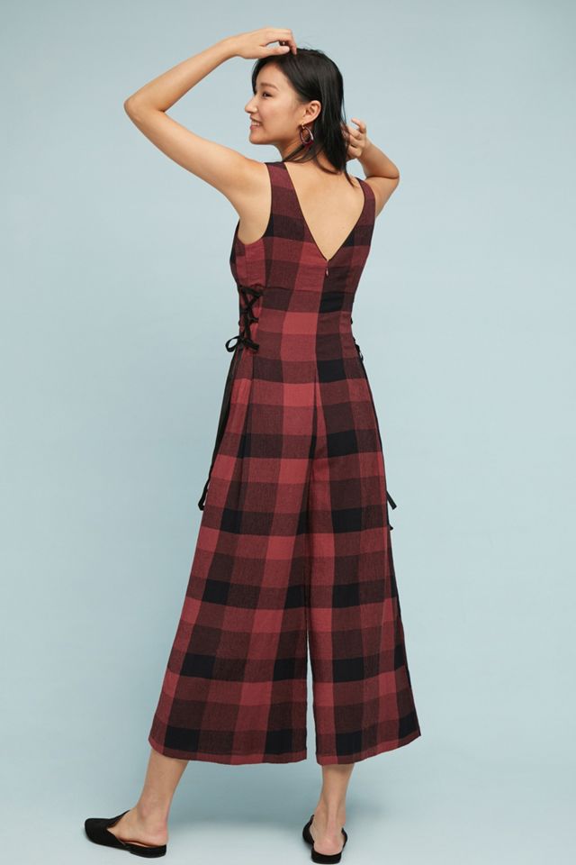 Checked Wide-Leg Jumpsuit #3