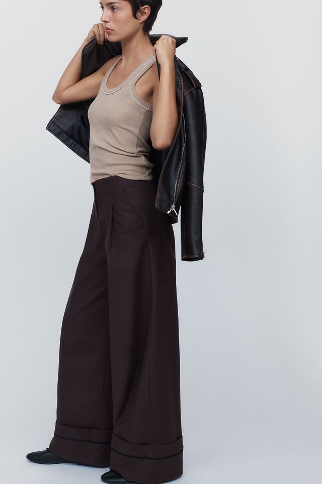 Maeve High-Cuff Chino Trousers #1