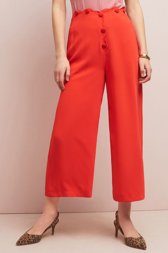 Scalloped Wide-Leg Pants #3