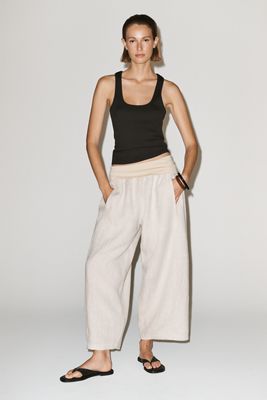 4OUR Dreamers Linen Foldover Pants