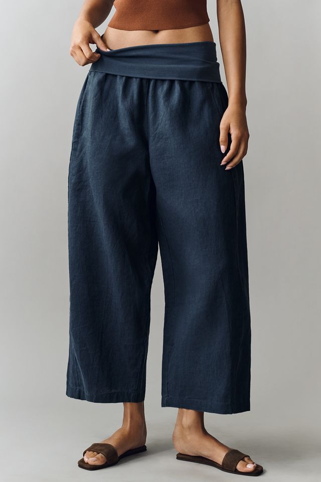 4OUR Dreamers 100% Linen Foldover Pants #1