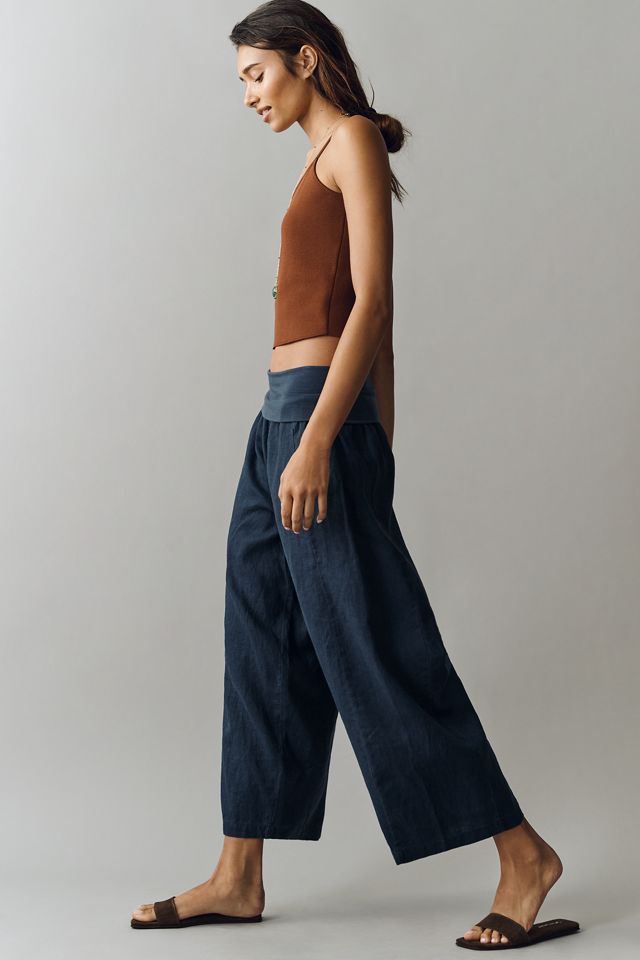 4OUR Dreamers 100% Linen Foldover Pants #2