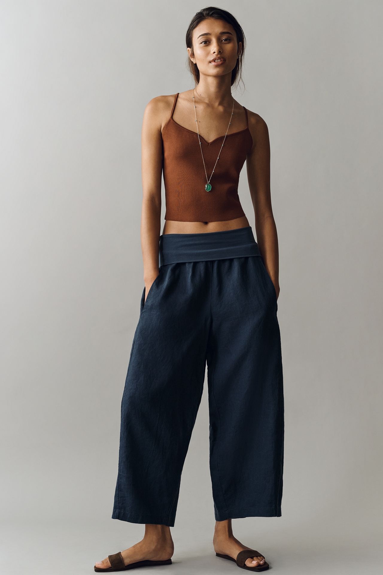 4OUR Dreamers Linen Foldover Pants