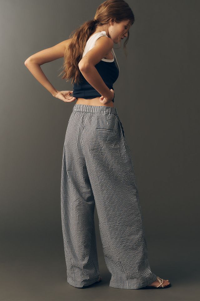 4OUR Dreamers Drawstring Gingham Pants | Anthropologie