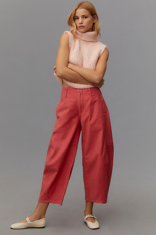Pilcro Cropped Horseshoe Pants In Red