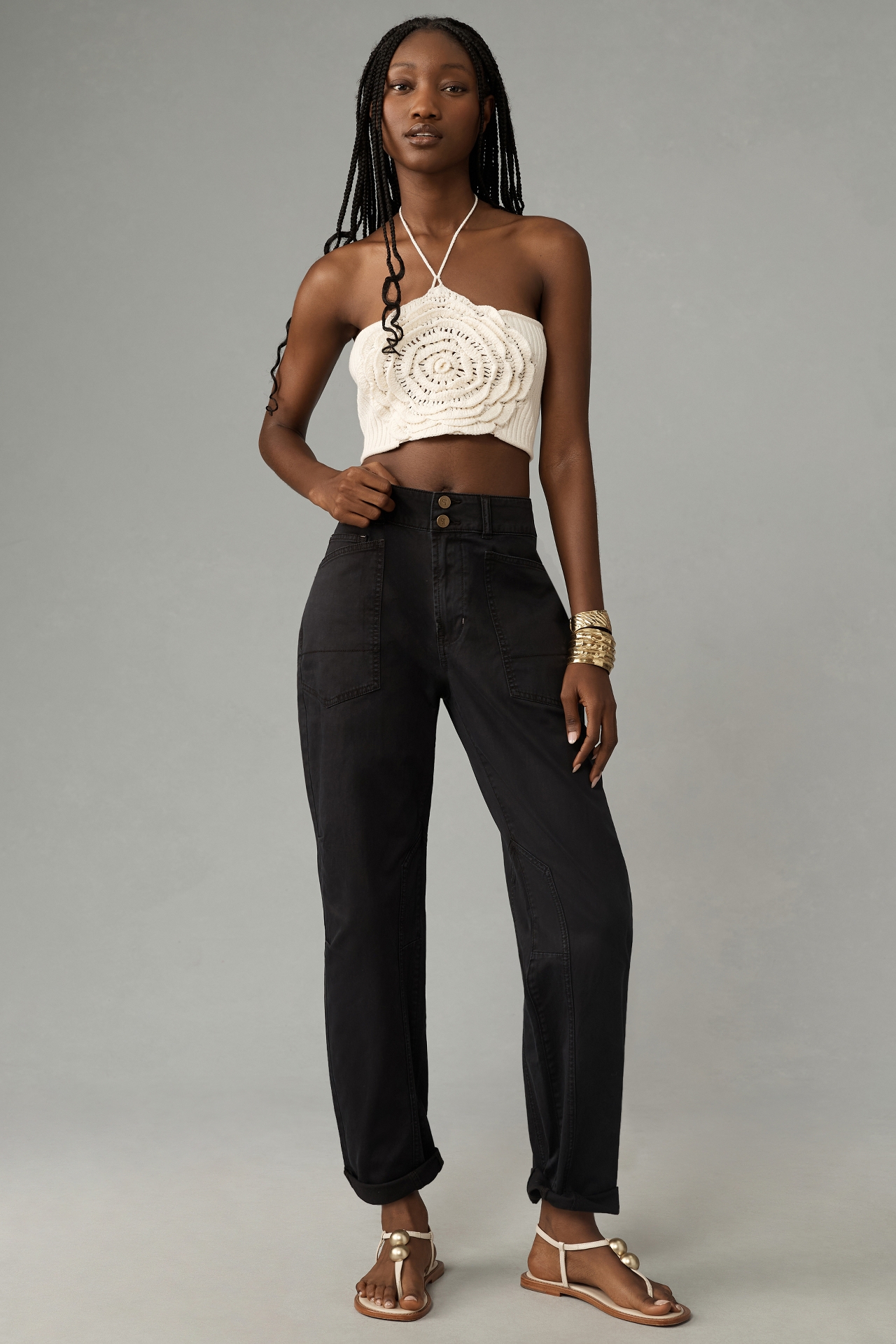 The Wanderer Mid-Rise Relaxed-Leg Pants by Pilcro