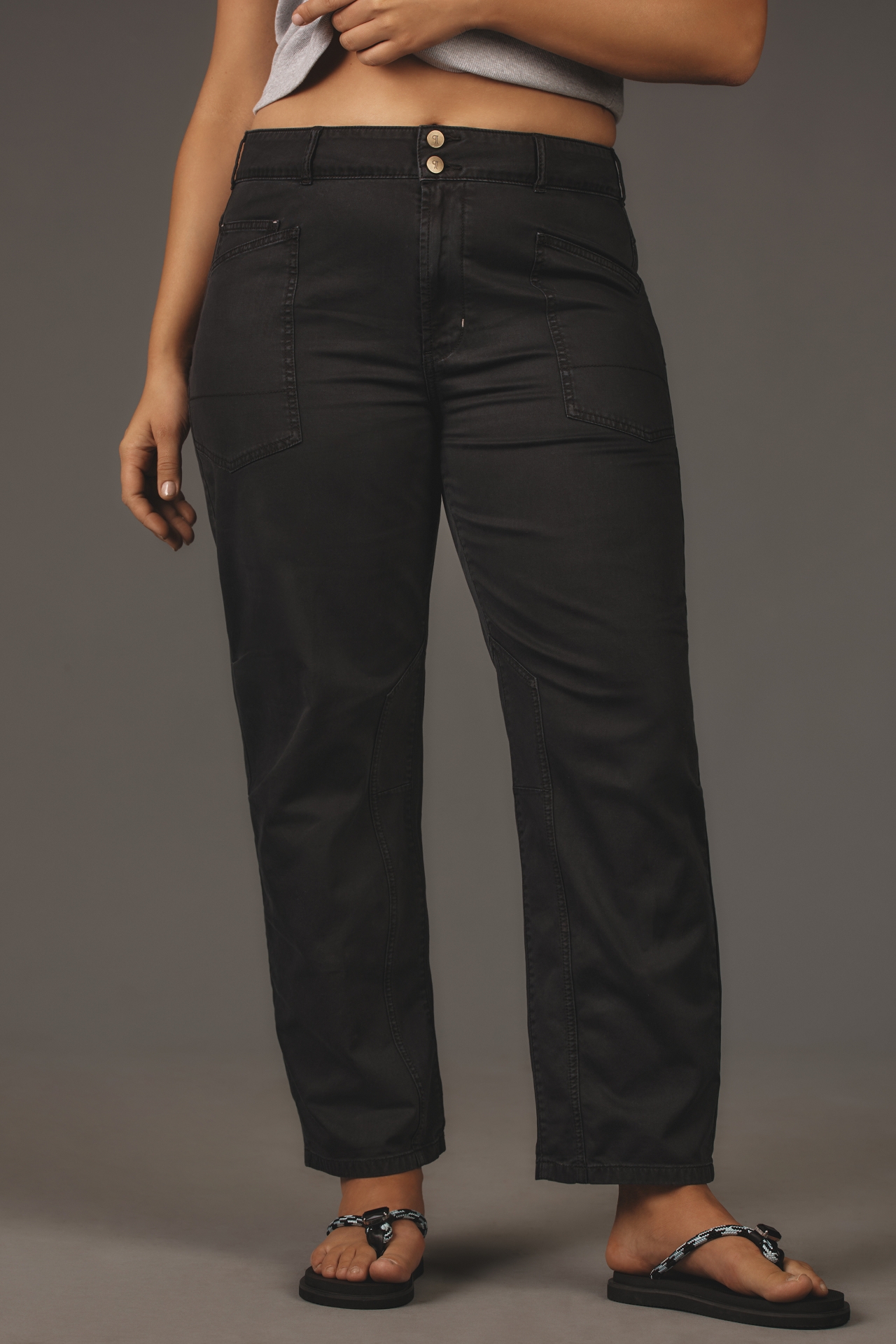 The Wanderer Mid-Rise Relaxed-Leg Pants by Pilcro