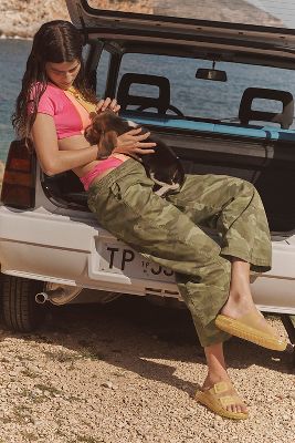 Pilcro The Izzie Relaxed Pull-on Barrel Pants By : Printed Twill Edition