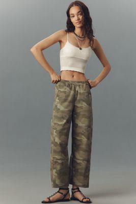 Le Pantalon Évasé Pull-On Izzie Décontracté par Pilcro : Édition Sergé Imprimé