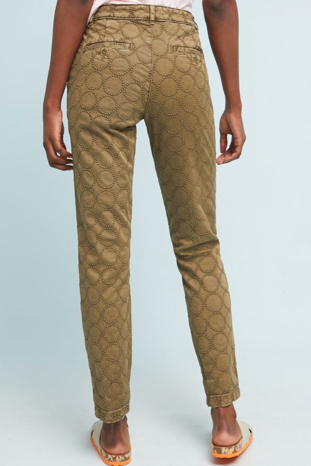 Relaxed Circle-Embroidered Chino Pants #2