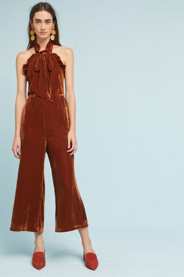 Velvet Halter Jumpsuit #1
