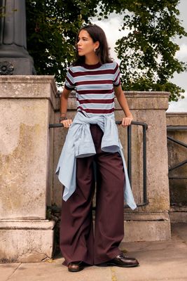 The Avery Wide-Leg Pleated Trousers by Maeve: Drawstring Edition