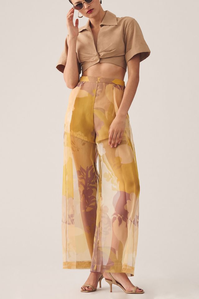 Pankaj & Nidhi Printed Sheer Pants #1