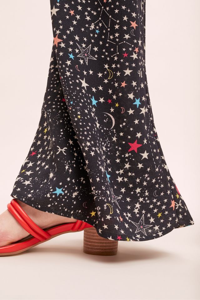 Cosmic Print Wide-Leg Trousers #3