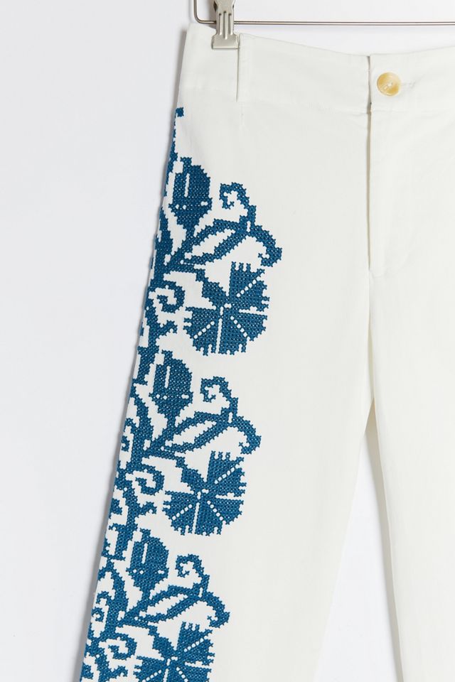 Becky Embroidered Wide-Leg Pants #3