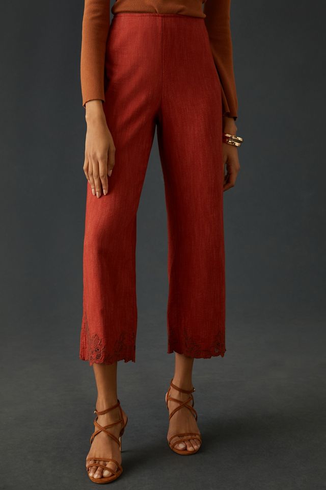 By Anthropologie Embroidered Pants #1