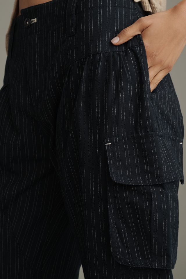 Pilcro Pinstripe Curved Pants #3