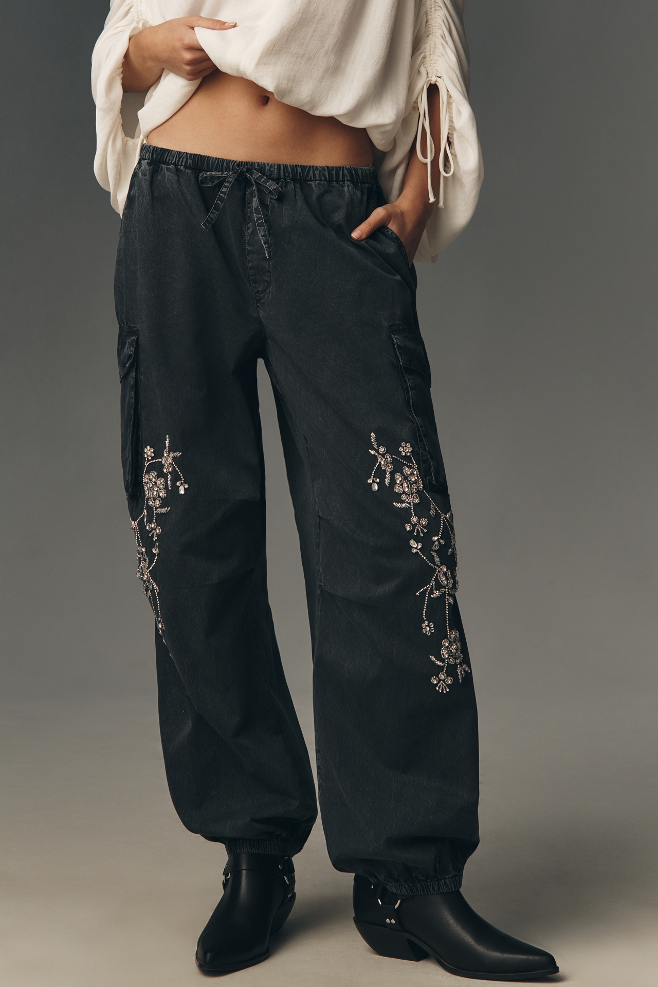 Pilcro Crystal-Embellished Balloon Pants