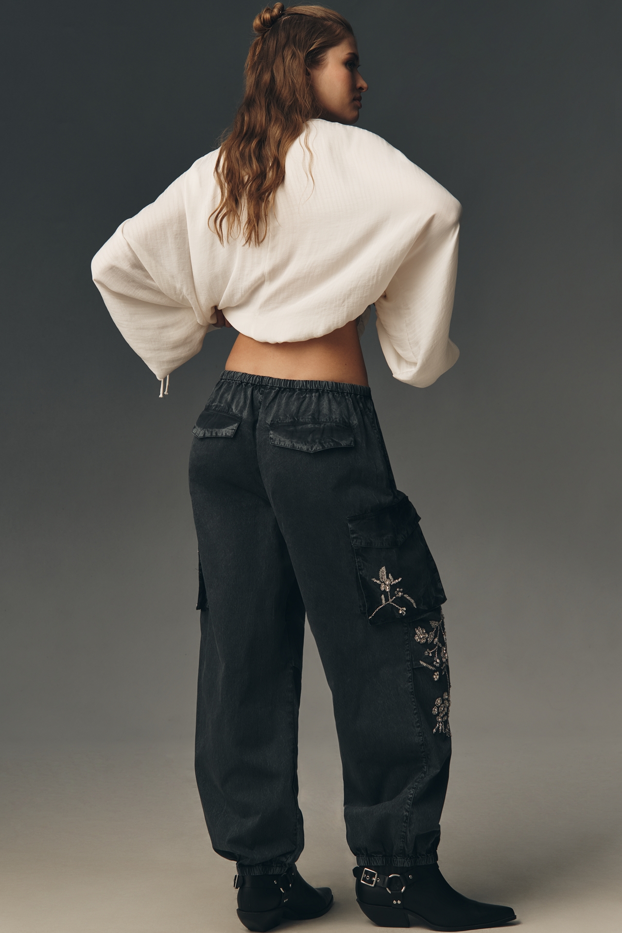 Pilcro Crystal-Embellished Balloon Pants