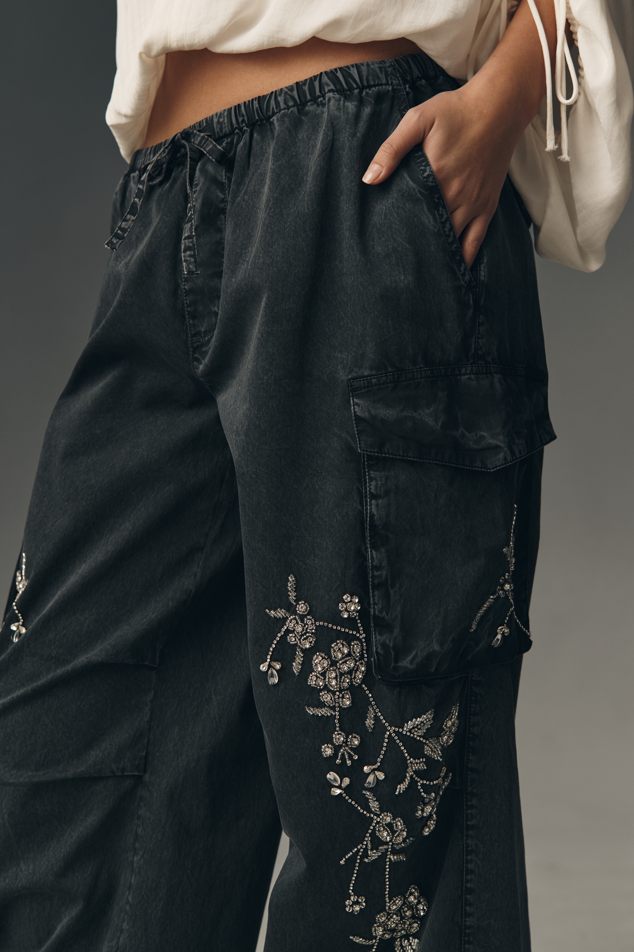 Pilcro Crystal-Embellished Balloon Pants