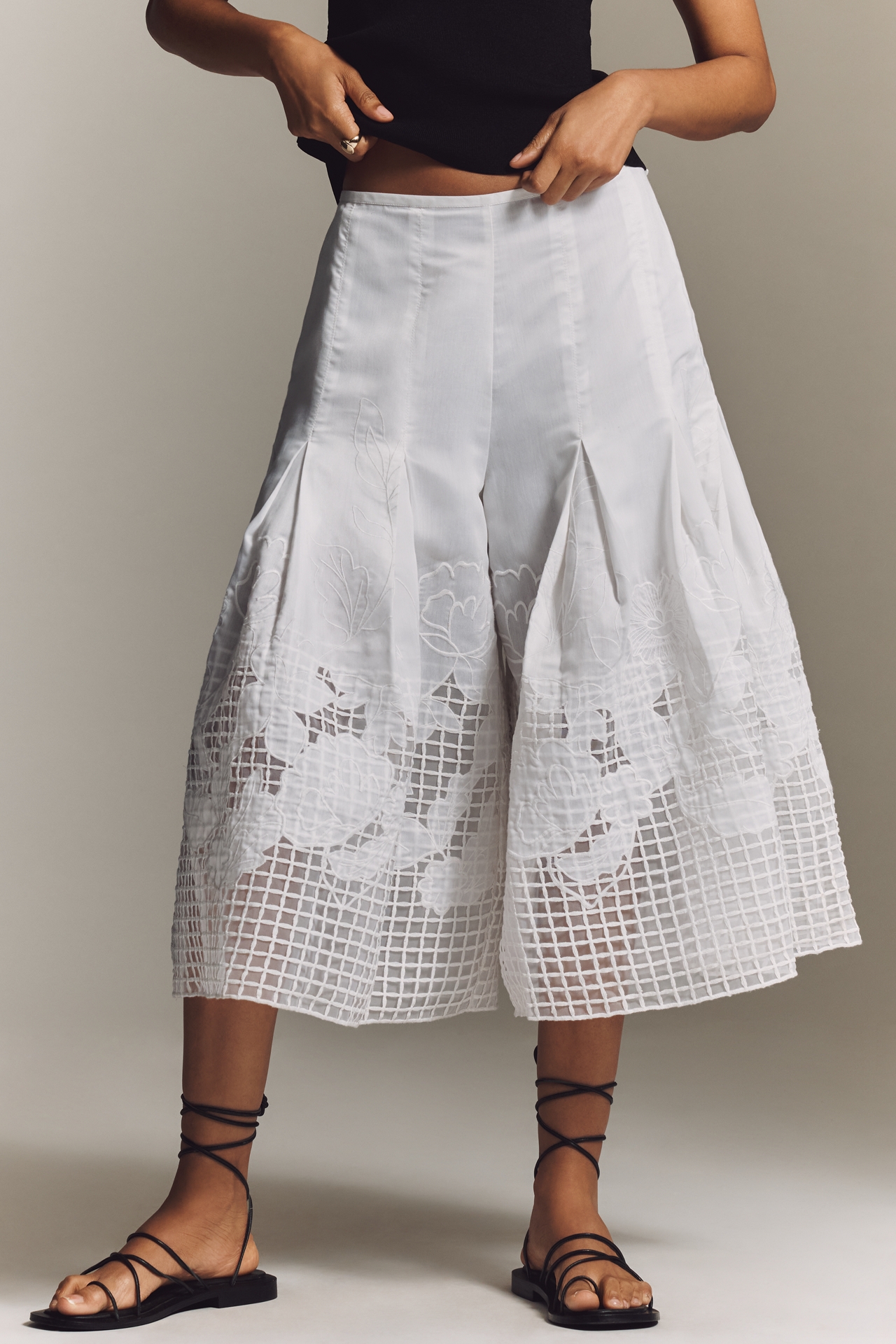 By Anthropologie Sheer Novelty Culottes