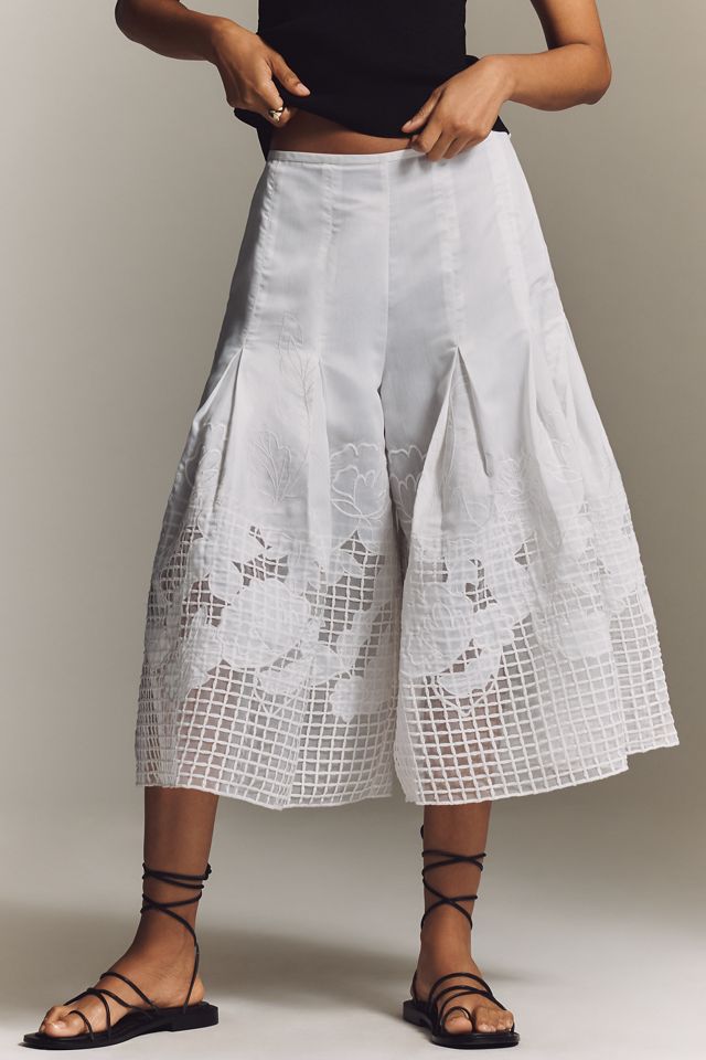 By Anthropologie Sheer Novelty Culottes #1