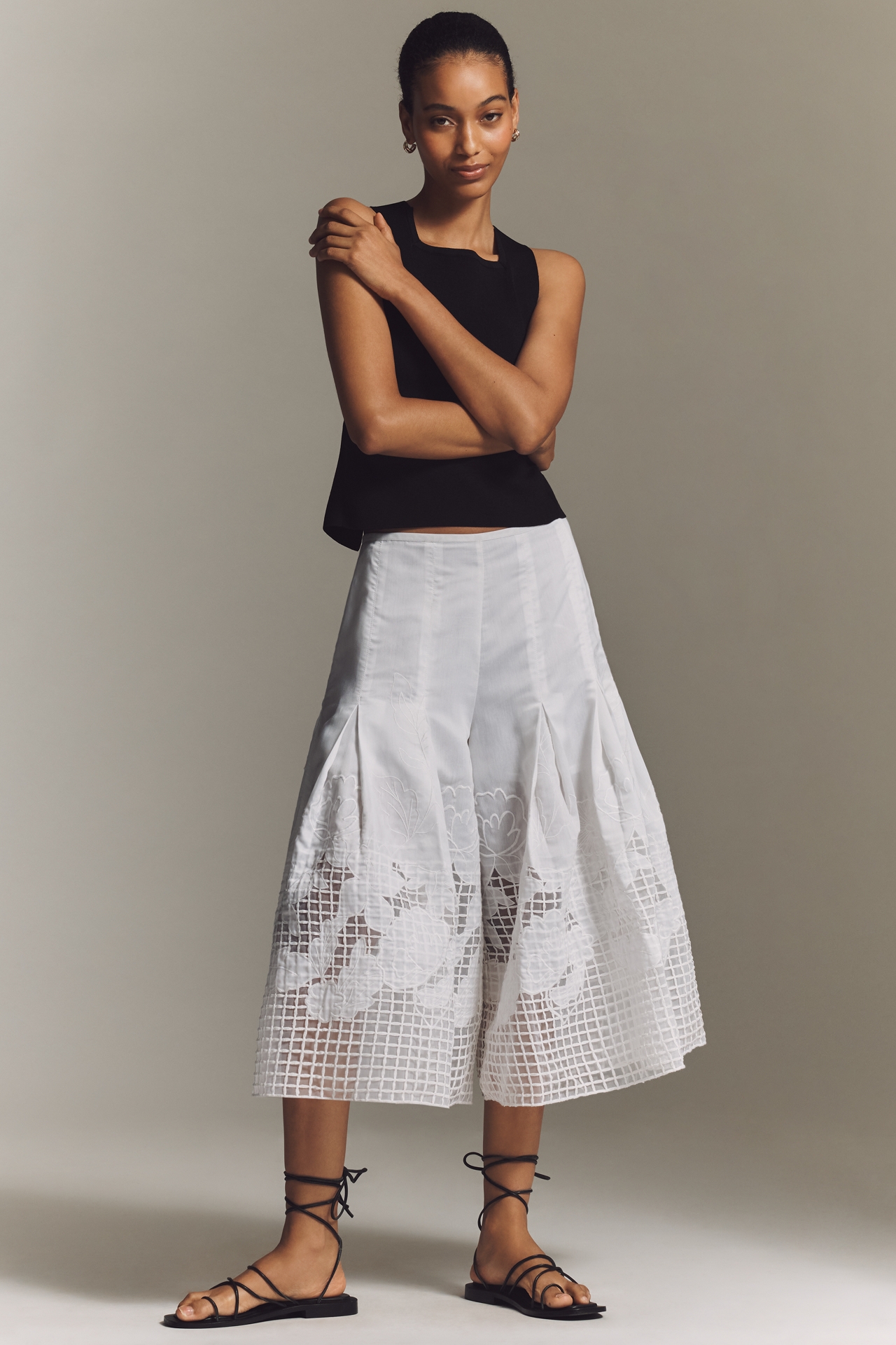 By Anthropologie Sheer Novelty Culottes