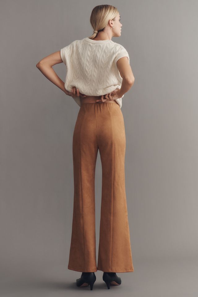 En Elly Faux-Suede Pull-On Flare Pants #2