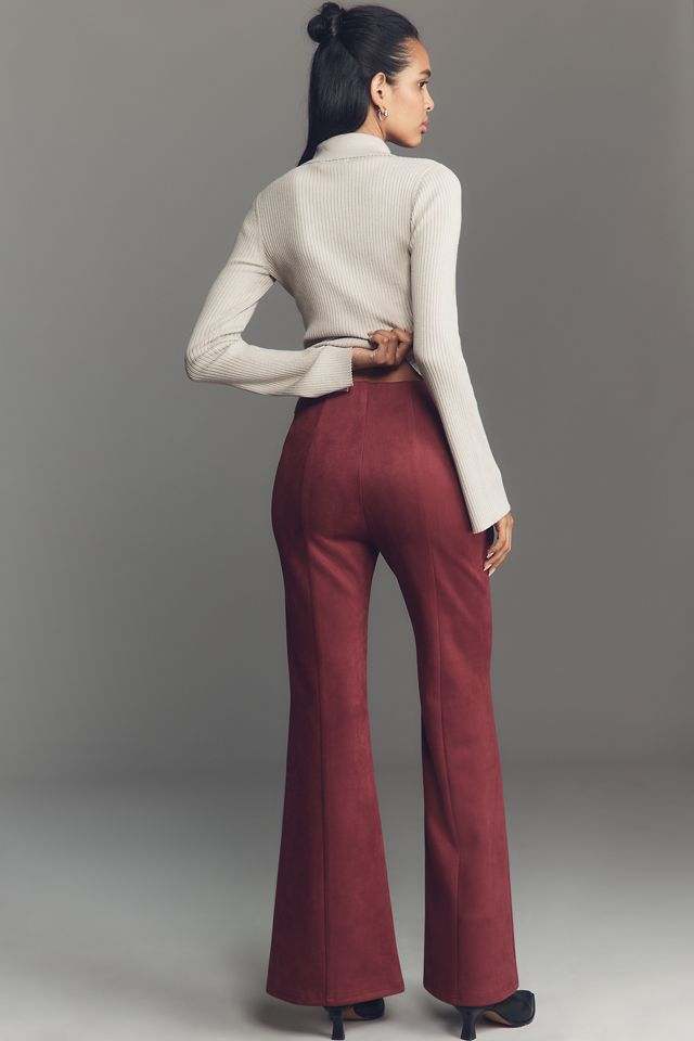 En Elly Faux-Suede Pull-On Flare Pants #2