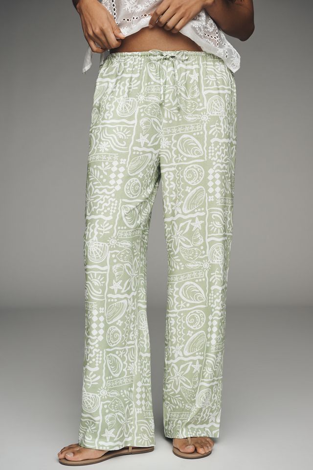 En Elly Patterned Wide-Leg Pull-On Pants #1