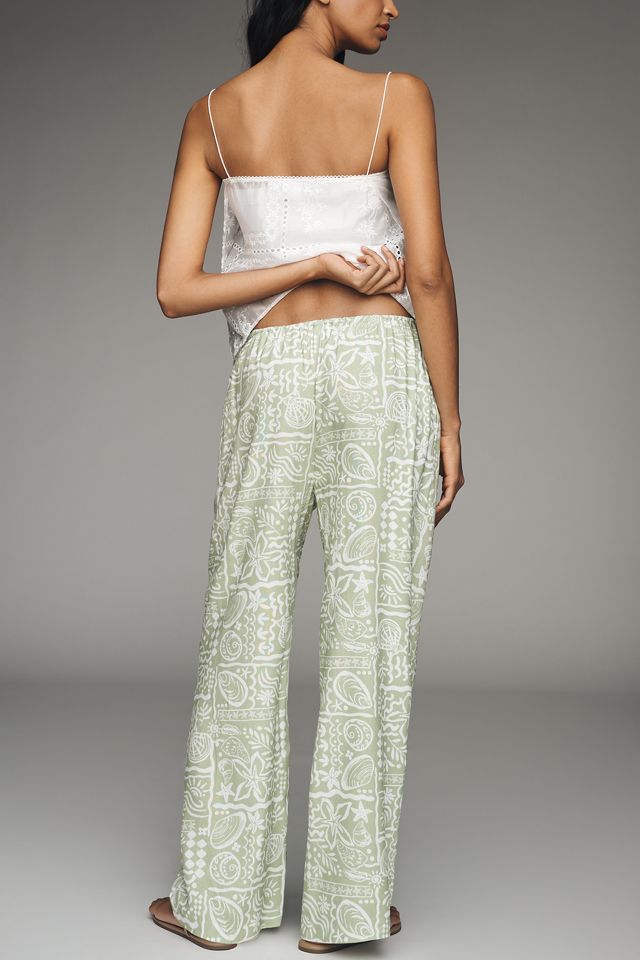 En Elly Patterned Wide-Leg Pull-On Pants #3