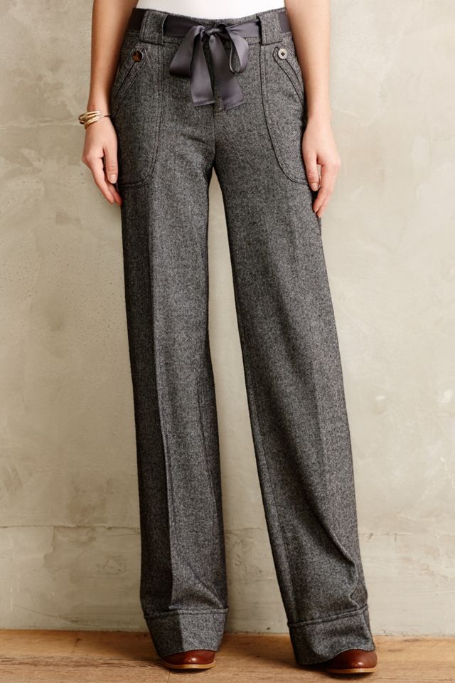 Ribboned Wool Wide-Legs #2
