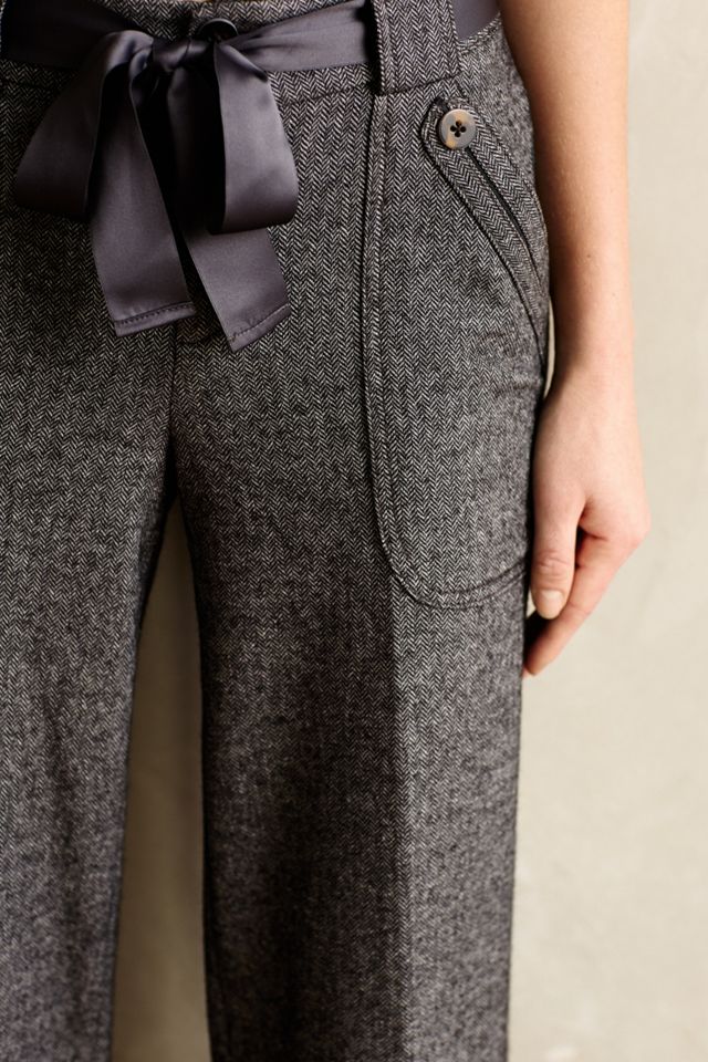Ribboned Wool Wide-Legs #4